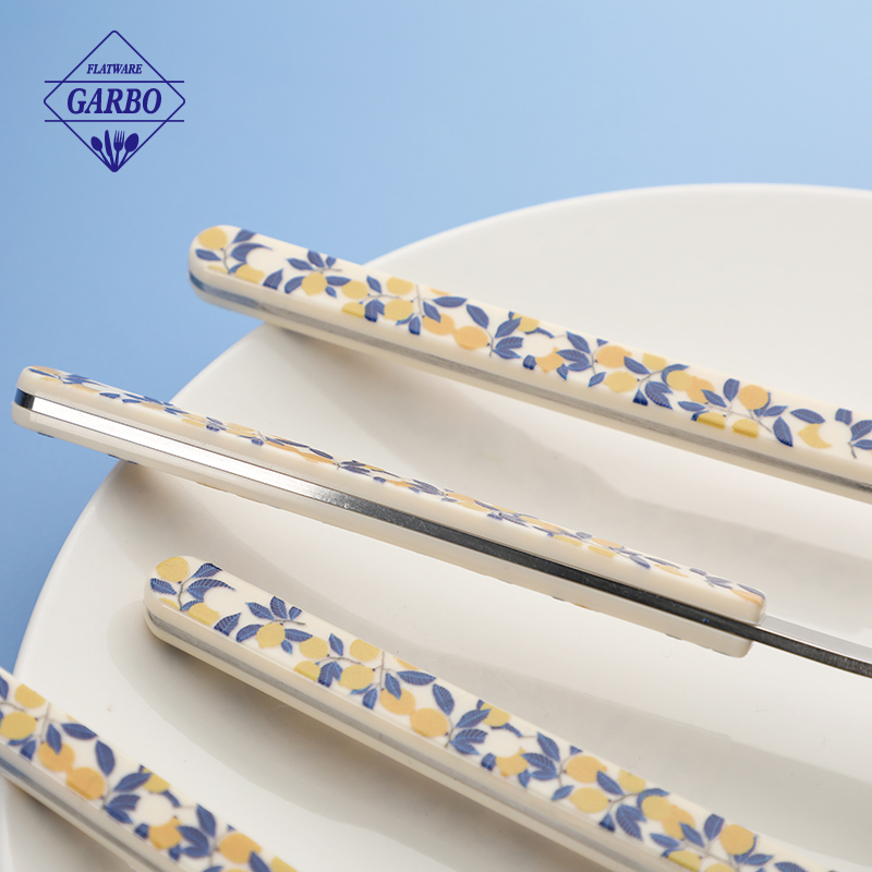 Latest Lemon Design Stainless Steel Cutlery Set with Plastic Handle