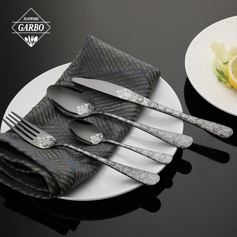 stainless steel cutlery factory in Brazil Middle-east Popular Stainless Steel Dinner Spoon with Gold Plated Handle