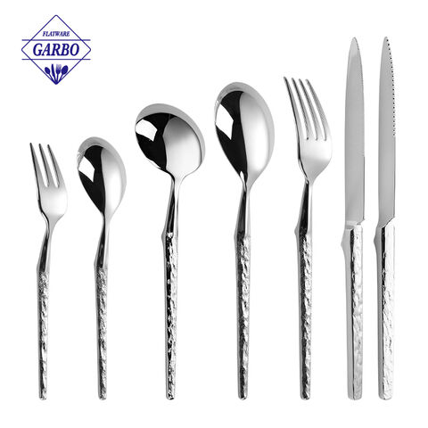 Garbo Premium Stainless Steel Flatware Set – Polished Silverware with Curved Ergonomic Handles for Home & Restaurant Use