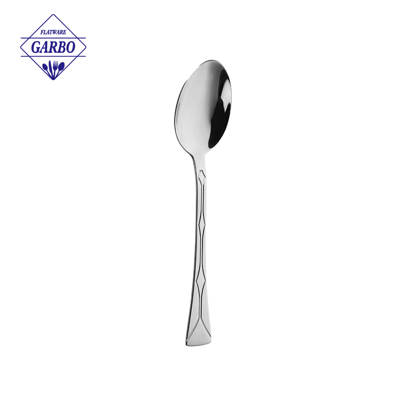 Stainless Steel Long Handle Dessert Spoon, Solid Metal Ice Cream Spoon for Coffee & Pudding