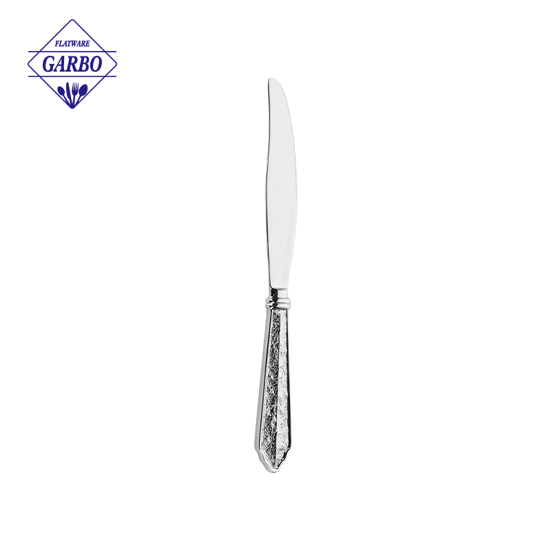 GARBO Luxury Stainless Steel Dinner Knife with Classic Vintage Textured Handle