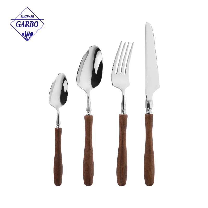 New Design Premium 304 Stainless Steel Cutlery with Wooden Handle