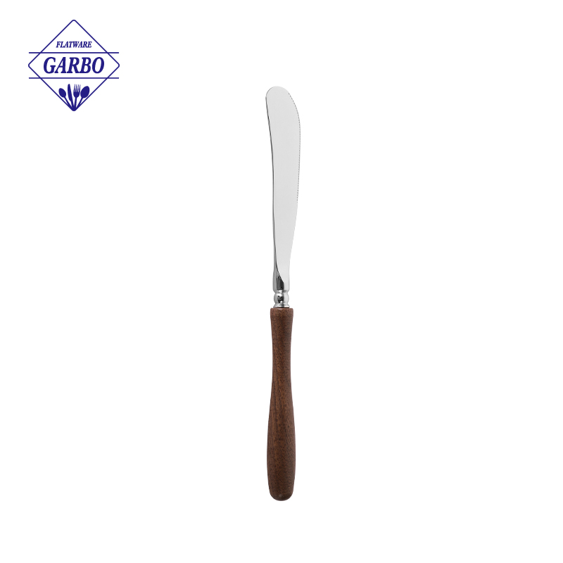 High Quality 304SS Table Spoon with Wood Handle Wholesale