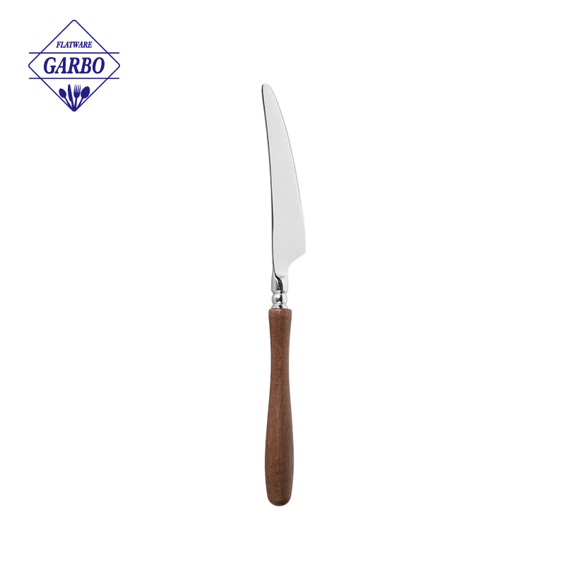 High Quality 304SS Table Spoon with Wood Handle Wholesale