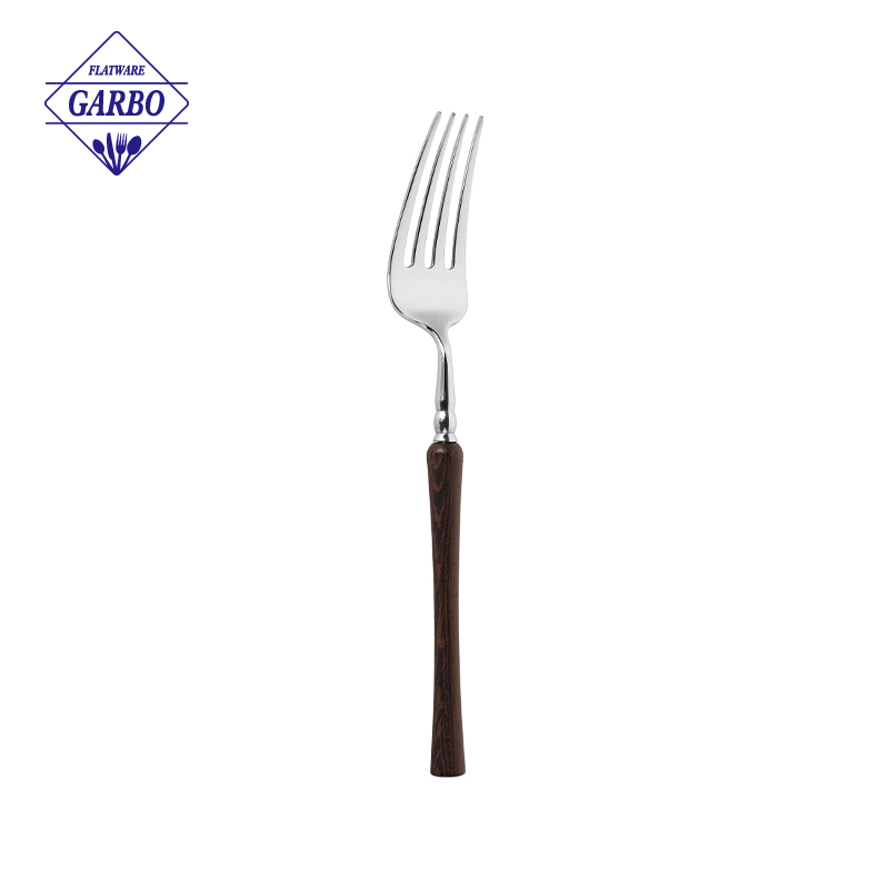 Wholesale Wooden Handle Stainless Steel Dinner Fork Premium Quality Flatware