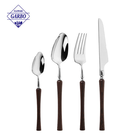 Wholesale Wooden Handle Exquisite Craft Cutlery Set for Gifts Supply
