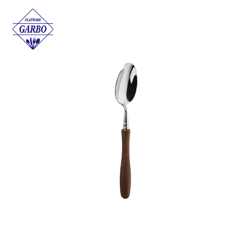 Mirror Polish Stainless Steel Dinner Knife with Wooden Handle