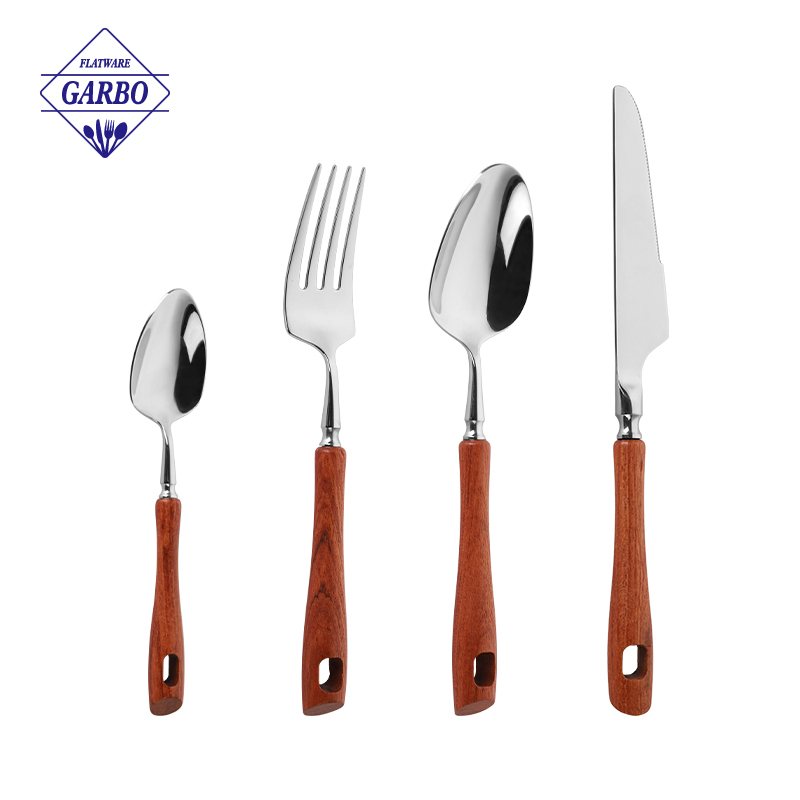 Factory Direct New Design Stainless Steel Cutlery Set with Wooden Handle manufacturers in Brazil