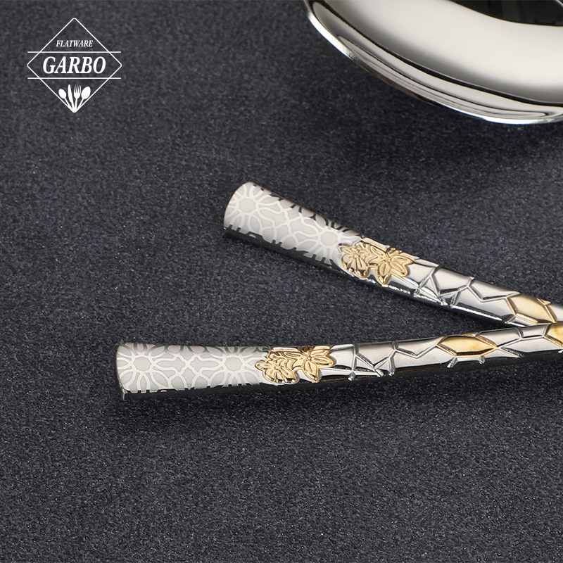 Bestselling 201 Stainless Steel Golden Flat Cutlery Set in the Middle East and Russian-Speaking Regions