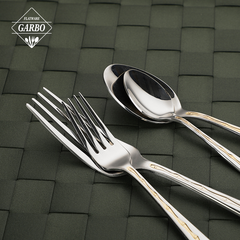 Factory Hot Sale Elegant Stainless Steel Cutlery Set with Gold Plating