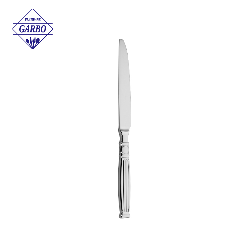 Luxury Roman Column Handle Stainless Steel Flatware Set Mirror Polish Vintage Cutlery Knife Fork Spoon Silverware for Hotel Restaurant Wedding Gift