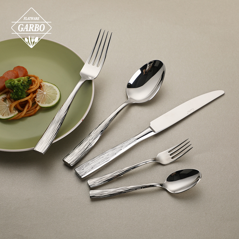 Garbo 20-Piece premium stripe pattern 18/8 cutlery set Flatware Set Dishwasher Safe