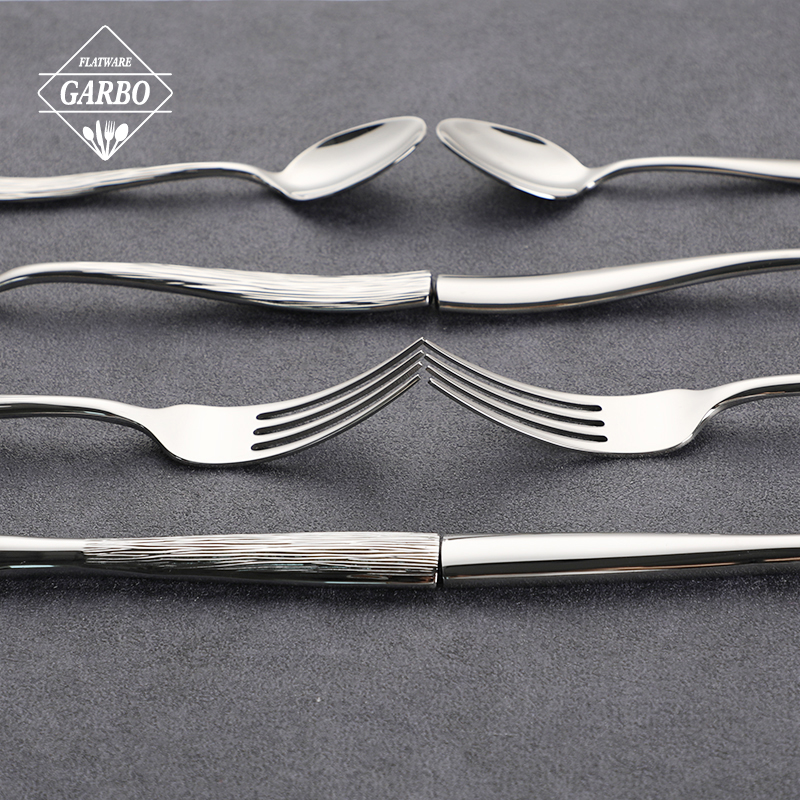 Garbo 20-Piece premium stripe pattern 18/8 cutlery set Flatware Set Dishwasher Safe
