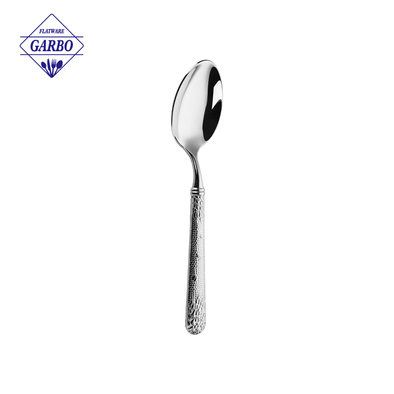 Premium Stainless Steel Dinner Spoon with Exquisite Elegant Handle Pattern Wholesale Supply Cutlery