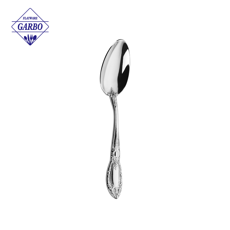 Premium Stainless Steel Dinner Spoon with Exquisite Elegant Handle Pattern Wholesale Supply Cutlery