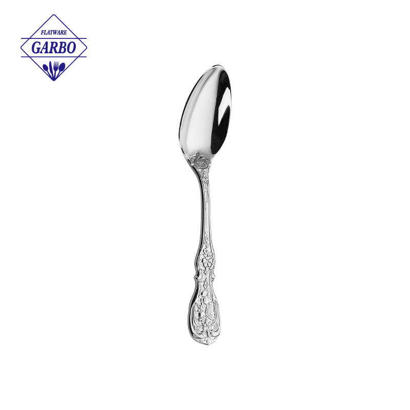 Premium Stainless Steel Dinner Spoon with Exquisite Elegant Handle Pattern Wholesale Supply Cutlery