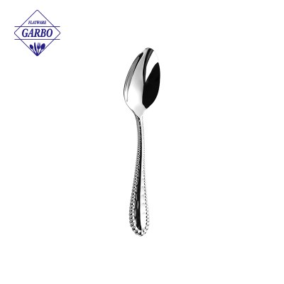 304 Stainless Steel Fruit Fork with Beaded Handle Jieyang Flatware Manufacturer